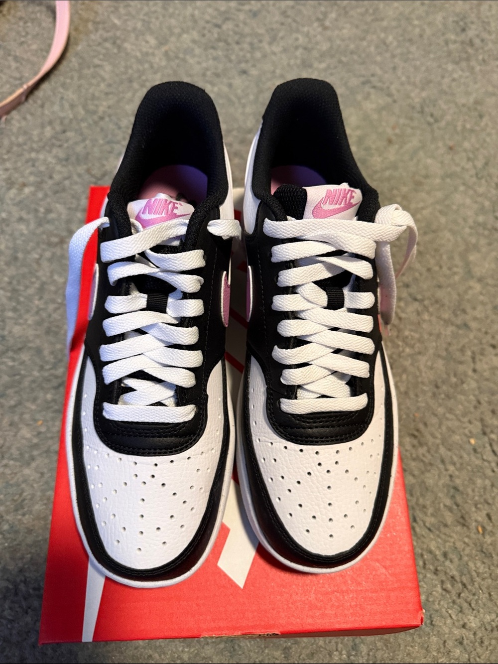 Nike ladies court vision White, Black & lavender 
8.5